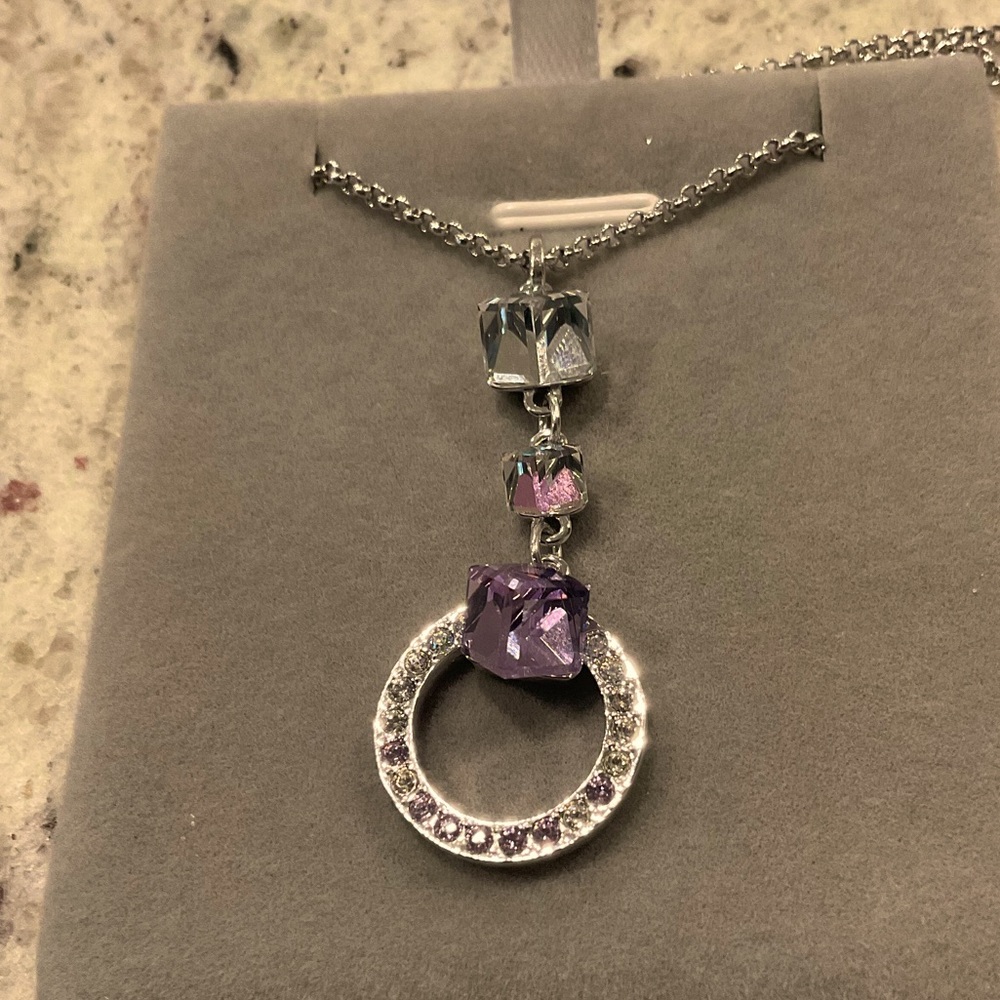 Swarovski Geometric violet necklace